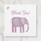 Roze olifant Baby shower Bedankjes Labels (Voorkant)