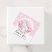 Roze olifant Baby shower Bedankjes Labels (In situ)