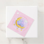 Roze olifant Baby shower Bedankjes Labels (In situ)