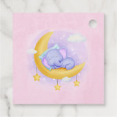 Roze olifant Baby shower Bedankjes Labels (Achterkant)