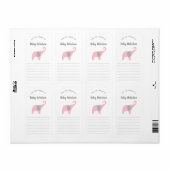 Roze Olifant baby shower boekenplaten Etiket (Full Sheet)