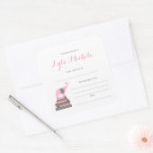 Roze Olifant baby shower bookplate Vierkante Sticker (Envelop)