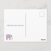 Roze olifant Baby shower Briefkaart (Achterkant)