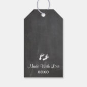 Roze Olifant Baby shower Chalk Look Dank u Cadeaulabel (Achterkant)