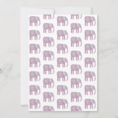 Roze Olifant Baby shower Dank u kaart (Achterkant)