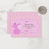 Roze Olifant Baby shower Dank u Kaarten Notitiekaartje (Voorkant / Achterkant in situ)