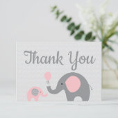 Roze Olifant Baby shower Dank u Kaarten Plat (Staand voorkant)