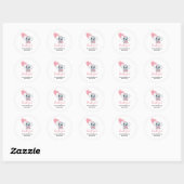 Roze Olifant Baby shower Dank u Sticker (Vel)