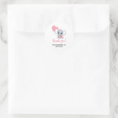 Roze Olifant Baby shower Dank u Sticker (Tas)