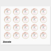 Roze Olifant Baby shower Dank u Sticker Labels (Vel)