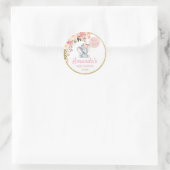 Roze Olifant Baby shower Dank u Sticker Labels (Tas)