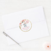Roze Olifant Baby shower Dank u Sticker Labels (Envelop)