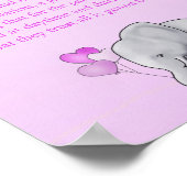 Roze olifant Baby shower Diaper over getoute damme Poster (Hoek)