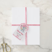 Roze olifant Baby shower Favor Gift Label Cadeaulabel (Met Touw)