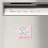 Roze Olifant Baby shower Favor Magnet (Insitu (Vaatwasser))