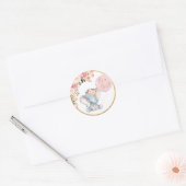 Roze Olifant Baby shower Favor Sticker Labels (Envelop)