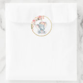 Roze Olifant Baby shower Favor Sticker Labels (Tas)