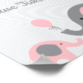 Roze olifant Baby shower Favors Neem één teken Poster (Hoek)