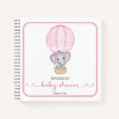 Roze olifant Baby shower gastenboek Notitieboek (Voorkant)