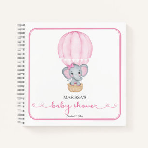 Roze olifant Baby shower gastenboek Notitieboek