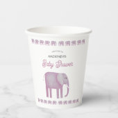 Roze Olifant Baby shower gepersonaliseerd Papieren Bekers (Voorkant)