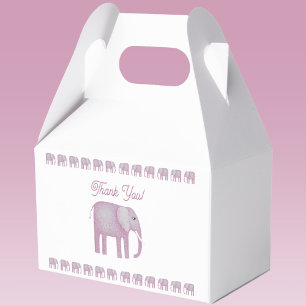 Roze olifant Baby shower Hartelijk dank Bedankdoosjes
