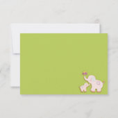 Roze olifant Baby shower Hartelijk dank Bedankkaart (Achterkant)