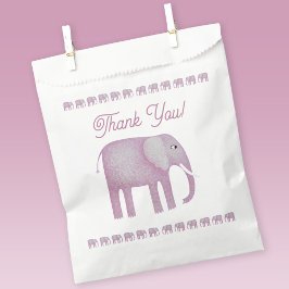 Roze olifant Baby shower Hartelijk dank Bedankzakje