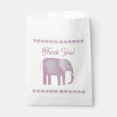 Roze olifant Baby shower Hartelijk dank Bedankzakje (Voorkant)