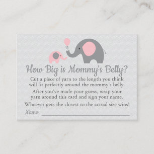 Roze olifant Baby shower Hoe groot is de buik van  Contactkaartje