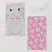 Roze olifant Baby shower Informatiekaartje (Voorkant / Achterkant)
