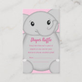 Roze olifant Baby shower Informatiekaartje (Voorkant)