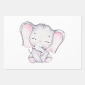 Roze olifant Baby shower Inpakpapier Vel (Voorkant 2)