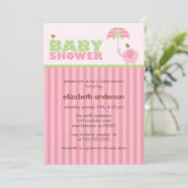 Roze olifant Baby shower Kaart (Staand voorkant)