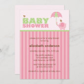 Roze olifant Baby shower Kaart (Voorkant / Achterkant)