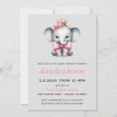 Roze Olifant Baby Shower Kaart (Voorkant)