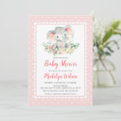 Roze olifant Baby shower Kaart (Staand voorkant)