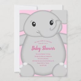 Roze olifant Baby shower Kaart