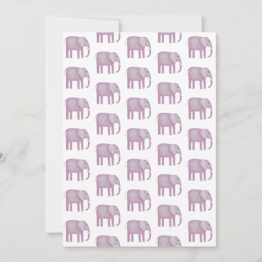 Roze olifant Baby shower Kaart (Achterkant)