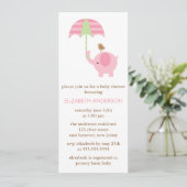 Roze olifant Baby shower Kaart (Staand voorkant)