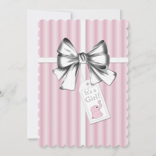 Roze olifant Baby shower Kaart (Voorkant)
