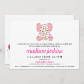 Roze olifant Baby shower Kaart (Voorkant / Achterkant)