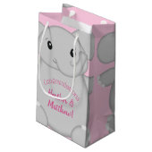 Roze olifant Baby shower Klein Cadeauzakje (Achterkant Gekanteld)