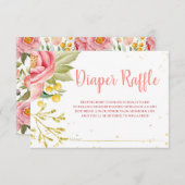 Roze Olifant Baby shower Luier Raffle kaart (Voorkant / Achterkant)