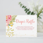 Roze Olifant Baby shower Luier Raffle kaart (Staand voorkant)