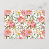 Roze Olifant Baby shower Luier Raffle kaart (Achterkant)