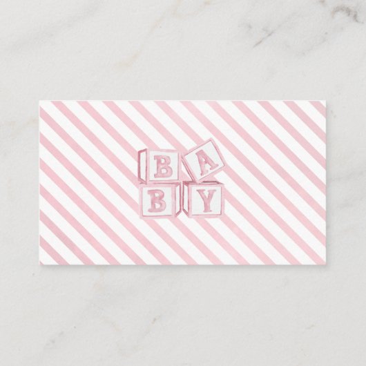 Roze olifant Baby shower Luierspoeling Informatiekaartje (Achterkant)