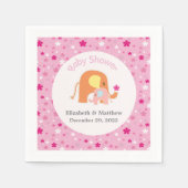 Roze olifant Baby shower Napkin Servetten (Voorkant)