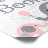 Roze olifant Baby shower Onderteken het gebaar van Poster (Hoek)