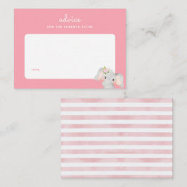 Roze Olifant Baby Shower Ouderlijk Advies Notitiekaartje